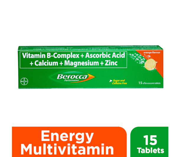 Berocca Orange Flavour Performance Vitamin B-Complex + Ascorbic Acid ...