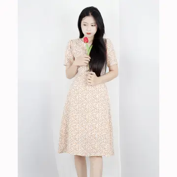 Váy hoa nhí dài tay thắt nơ - Váy vintage - Đầm thu đông - Đầm, váy nữ |  ThờiTrangNữ.vn