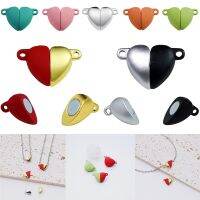 5 Set/Bag Heart Shaped Magnetic Connected Clasps Colorful Leather Cord Bracelet Connector For DIY Couple Necklace Jewelry Making