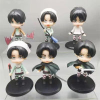 6pcsset Anime Attack on Titan Figure Toy Eren Jager Mikasa Ackerman Armin Arlert Eren Mini Model Doll 10cm for Children Gift