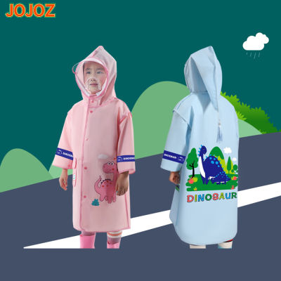 เสื้อปอนโชพิมพ์ลายการ์ตูนน่ารักเสื้อกันฝนสำหรับเด็ก JOJOZ พร้อมหน้ากากป้องกันกันน้ำสามารถลอกได้สำหรับเด็กหญิงเด็กชาย