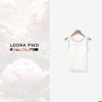 แมทช์ลุคง่าย LOORAPWD รหัสผ่านการออกแบบฐาน Lola อารมณ์แฟชั่นดั้งเดิม 23CJBI0096N เสื้อกั๊กสีขาว