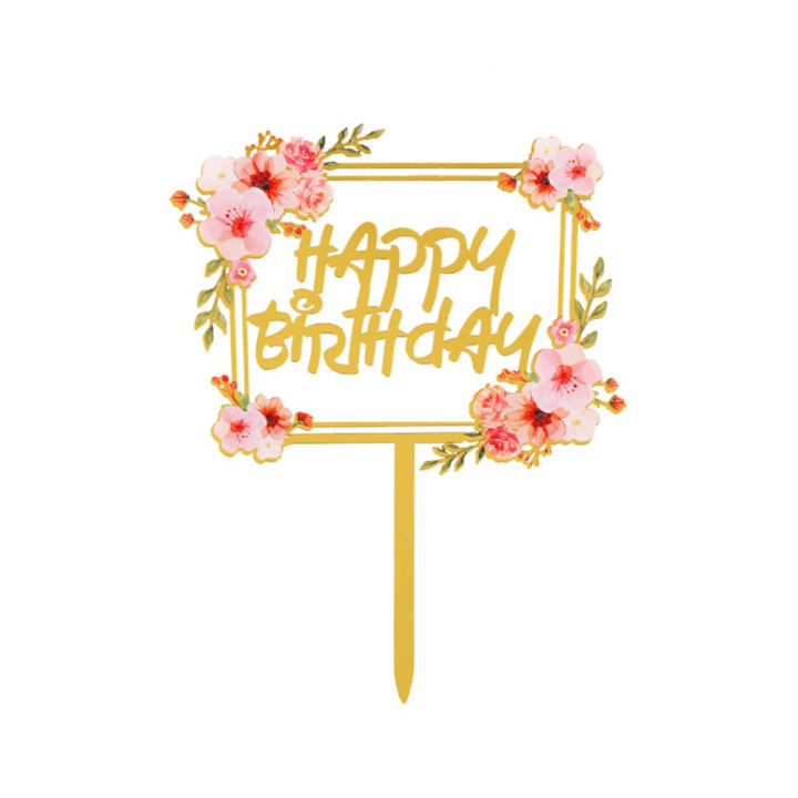 event-and-party-decorations-birthday-decorating-supplies-anniversary-party-supplies-acrylic-floral-cake-toppers-happy-birthday-cake-topper