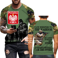 2023 new2022 New Fashion Poland Flag 3d T Shirt MenWomen Casual Camouflage Short Sleeve Sports Polska T-shirt