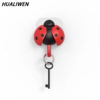 2Pcs/set Creative ladybug Shape Hook Colorful Key Hanger Holder home Bedroom Wall decoration Accessories Picture Hangers Hooks