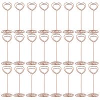 24Pcs Place Card Holders Heart Shape Table Number Stands Table Number Holders for Party Menu Clips