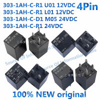 5ชิ้น100 ใหม่ U01 24VDC L01 12VDC 24VDC 303-1AH-C-R1 4Pin 20A รีเลย์กำลังสูง