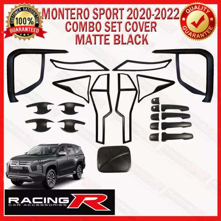 ใหม่ทั้งหมด-montero-sport-2020ถึง2023-glx-ฝาครอบ-garnish-combo-set-matte-black-ฟรี-ralliart-door-guard-2021