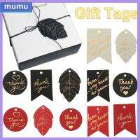 MUMU 50PCS อุปกรณ์ DIY อุปกรณ์งานเลี้ยงวันเกิด ตกแต่งกล่อง คริสต์มาส ป้ายแขวน ปั๊มทอง แท็กของขวัญกระดาษ ขอบคุณ