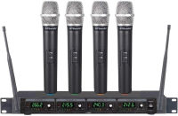 GTDaudio GTD Audio 4 Handheld Wireless Microphone Cordless mics System, Ideal for Church, Karaoke, Dj Party, Range up to 300 ft,