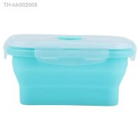 ✚๑ 500ml Silicone Folding Bento Box Collapsible Portable Lunch Box for Food Dinnerware Food Container Bowl Lunchbox Tableware