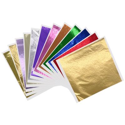 13X13.5cm Colorful Gold Leaf Sheets Gold Foil Paper in Arts and Crafts Gilding Furniture Nail Decoration Painting Total 100pcs