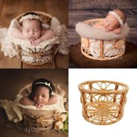 ♝◑☍ okhnxs Tecido Rattan Cesta Fotografia Adereços Baby Photo Shoot Recém-nascido Prop Mobiliário Infantil Posando Acessórios