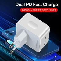 Usb C Charger Fast Charge สำหรับ Travel Quick Charge Adapter Eu Uk Power Adapter Dual Type-C หัวชาร์จ Pd40w Fast Charger