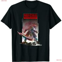 S017.VII New เสื้อยืดแขนสั้นพิมพ์ลาย Godzilla Vs Kong Mechagodzilla สีดําไซส์ S 5XL เสื้อยืดผ้าฝ้าย
