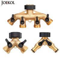 Fast Shipping 3/4" 2/4 Way Brass Garden Hose Splitter Y-Type Watering Tap Connector Distributor For Outdoor Tap and Faucet Watering Systems Garden Hos