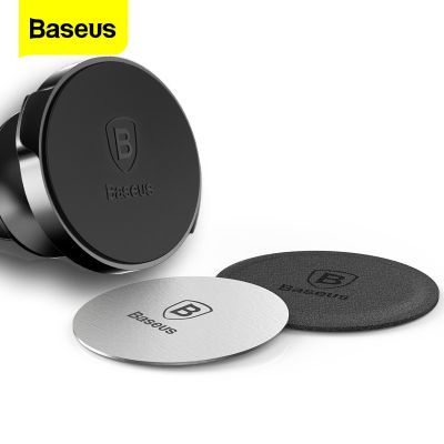 Baseus Magnetic Disk For Car Phone Holder 2 pieces Use Magnet Mount Mobile Phone Holder Stand Metal &amp; Leather Iron Sheets Plate Car Mounts