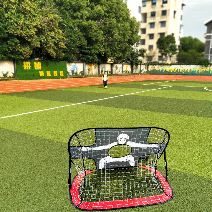 ประตูฟุตบอล-มินิ-โกลฟุตบอล-พับเก็บได้-สำหรับเด็ก-2-in-1-football-goal-and-net-พร้อมชุดติดตั้ง-กระเป๋ากันน้ำพกพา