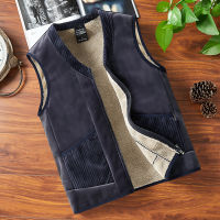 Men Fleece Warm Winter Vest with Pockets Autumn Male Casual Thick Multi Pocket Waistcoat New Photographer Sleeveless Jacket 6XL