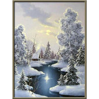 Landscape Tree DIY Cross Stitch Embroidery 11CT Kits Needlework Craft Set Cotton Thread Printed Canvas Home Decoration Sale