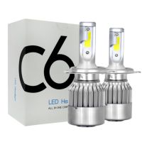 ( Pro+++ ) ของแท้! ไฟหน้า C6 LED สีขาว 1คู่ ขั้ว H4 H1 H3 H7 H11 HB4 HB3 คุ้มค่า ไฟ หน้า led ไฟ หน้า รถยนต์ ไฟ หน้า โปรเจคเตอร์ ไฟ หรี่