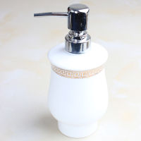 Soap Dispenser, 400ml13.5oz Ceramic Lotion Dispenser, Dish Soap Dispenser for Kitchen, Bathroom and Washroom (White)