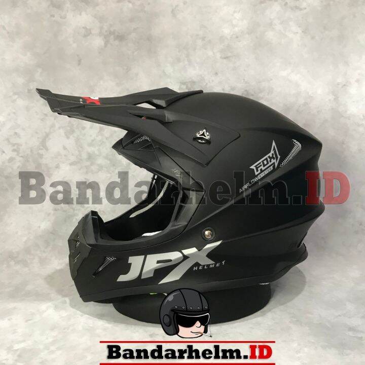 Helm Cross JPX Solid Black Metalic / Black Doff Lazada Indonesia