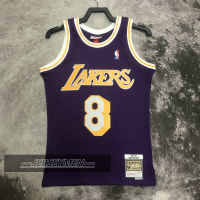 【Mitchell&amp;Ness】Mens New Original NBA Los Angeles Lakers #8 Kobe Bryant Vintage Jersey Heat-pressed Hardwood Classics Swingman Purple