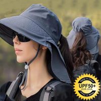 Fisherman Hat Women Summer Thin Anti-UV Sun Hats Shawl Integrated Sun Hat Outdoor Travel Hiking Hats Large Brim Breathable Hat