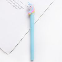 1pcs Creative cartoon unicorn light pen soft sister girl heart glowing gel pen cute personality writing pen