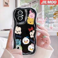 เคส JIUMOO สำหรับ OPPO Reno 7Z 5G Reno 8Z Reno7 Lite Reno8 F21 Pro 5G F21s Pro 5G เคสลายการ์ตูนมิกกี้น่ารักแผ่นเนื้อครีมคลื่นกันกระแทกแบบใสนิ่มเคสมือถือสร้างสรรค์เคสโปร่งใสลายกล้องถ่ายรูปฝาครอบป้องกันเรียบง่าย