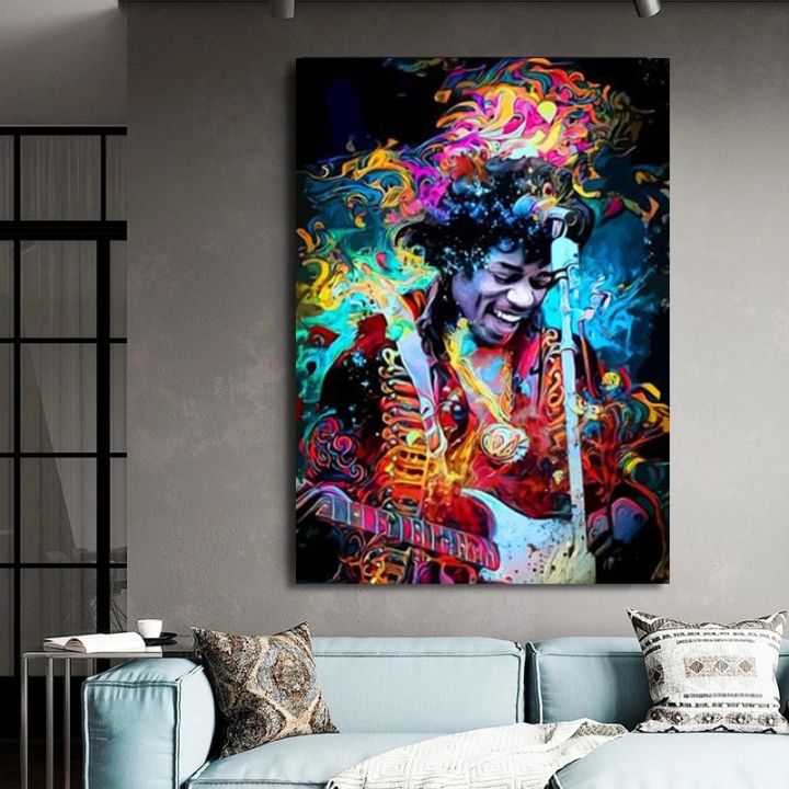 ศิลปะกราฟฟิตีนักร้องเพลงร็อคปรอท-feddie-ภาพสีน้ำบนผืนผ้าใบโปสเตอร์นักร้องดาวภาพติดผนังไร้กรอบตกแต่งบ้านห้อง