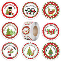 500ชิ้น/ม้วน Creative Merry Christmas สติกเกอร์ Xmas Theme ป้ายซีลสติกเกอร์สำหรับ DIY ของขวัญเบเกอรี่แพคเกจซองจดหมายเครื่องเขียน Decor