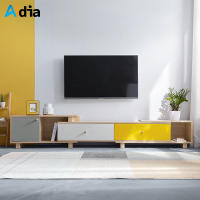 Aidia  ชั้นวางทีวีสไตล์นอร์ดิกส์ พร้อมลิ้นชักและช่องเก็บของ W43x193-235xH44 cm. ตู้วางทีวี โต๊ะวางทีวี ตู้วางทีวีมินิมอล