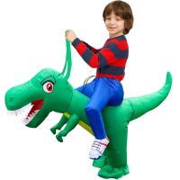 Kids Dinosaur Inflatable Costume T-rex Dress Suits Child Anime Purim Halloween Party Cosplay Costumes for Boys Girls Jumpsuit