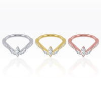 PiercingRoomByJay, Triple Marquise Eternity CZ Clicker Hoop ห่วงเพชรมาคี เงินแท้