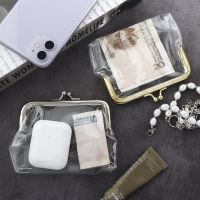 【CW】❆卍  2022 Transparent Coin Purse Credit ID Card Iron Mouth Clip Bank Bus Holder Change Small Wallet