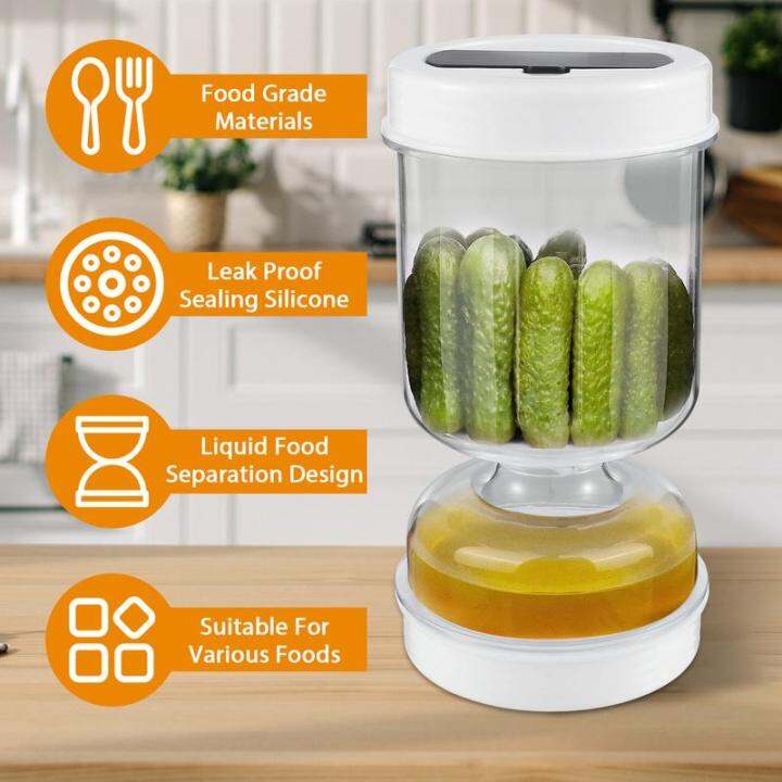 Pickle Container with Strainer Wet And Dry Separation Pickle and Olive