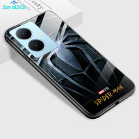 ZeroQiQi เคสโทรศัพท์สำหรับ Vivo Y78 Y78 5G + 5G,เคสซูเปอร์ฮีโร่สำหรับผู้ชายเคสโลโก้แมงมุมขอบนิ่มกันกระแทกเคสโทรศัพท์หลังกระจก