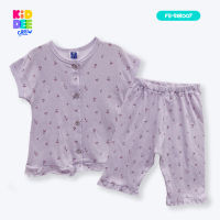 KiddeeCrew ชุดนอนเด็กสีม่วงเชอรรี่แดง red flower purple pajamas เหมาะสำหรับอายุ 1-14 ปี