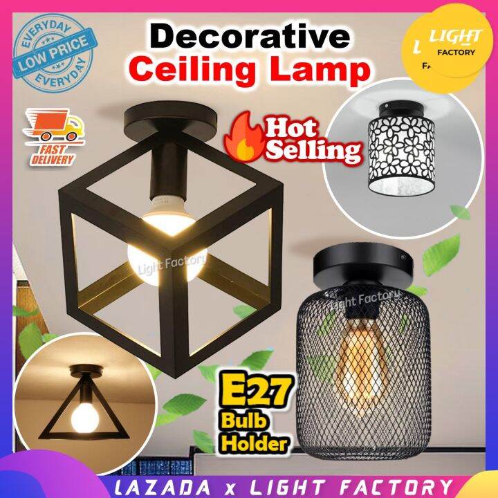 🔥NEW🔥Vintage Ceiling Light Nordic Single Head E27 Holder Modern Retro