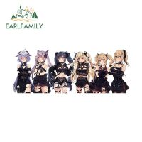 EARLFAMILY 13ซม. X 4.9ซม. สำหรับ Genshin Impact โกธิค Waifus สติ๊กเกอร์ไวนิลติดรถยนต์สติกเกอร์สุดสร้างสรรค์สินค้ารถยนต์การ์ตูนแบบเรียบง่าย