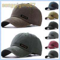 CONGYIYIMO07 ผ้ายีนส์ล้าง หมวกเบสบอลปักลาย ฮิปฮอป กีฬานอกสถานที่ หมวก Snapback แฟชั่นสำหรับผู้หญิง หมวกซีดจางไร้ความสุข ชายหญิง