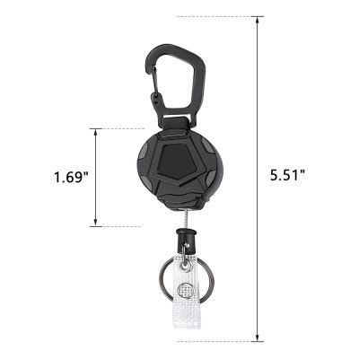 Key Ring Chain Clips Metal ABS Badge Holder Retractable Pull Badge Reel Recoil Belt Key Ring Card Badge Holder