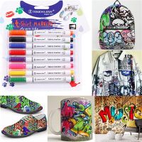 8Pcs Waterproof Color Fabric Textile Marker Pen For T Shirt Shoes Clothes Wood Stone DIY Art Graffiti Drawing Painting