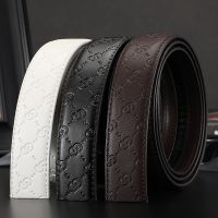 Mens Automatic buckle belts No Buckle Real Leather Belt Brand Belt Men High Quality Male Genuine Strap Jeans Belt 3.5cm belts Belts