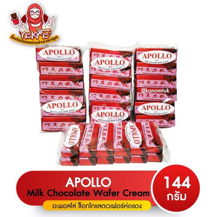 ขนม-apollo-เวเฟอร์เคลือบช็อกโกแลต-1-แพ็ค-12-ชิ้น-โกดังขนมนำเข้าราคาถูก