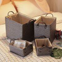 Foldable Laundry Basket Woven Storage Baskets Box Toy Snack Sundries Organizer Box Handmade Drawer Organizer Home Storage