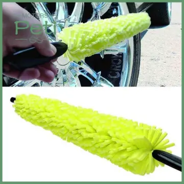 Car Wash Portable Microfiber Wheel Tire Rim Brush Car Wheel Wash Cleaning  for Car with Plastic Handle Auto Washing Cleaner Tools