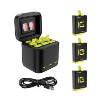 แบตเตอรี่1750 Mah สำหรับ Gopro Hero 11 10 9ช่องชาร์จไฟ LED 3ช่องกล่องที่เก็บแบตเตอรี่บัตร TF สำหรับ Gopro 9 10 11